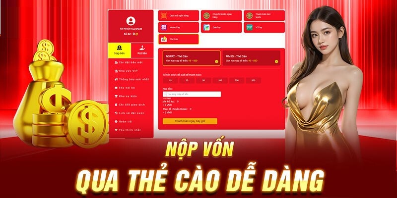 Việc nạp bằng Mobifone và Vinaphone cực dễ dàng
